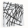 Abstract minimalist stretched canvas artwork showcasing a serene blend of soft pastel colors and geometric shapes. Ideal for modern home decor, this piece adds a touch of elegance to any living space.