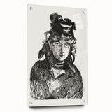 Édouard Manet Portrait Wall Art - Berthe Morisot in Monochrome