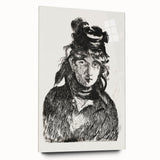 Édouard Manet Portrait Wall Art - Berthe Morisot in Monochrome