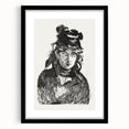 Édouard Manet Portrait Wall Art - Berthe Morisot in Monochrome
