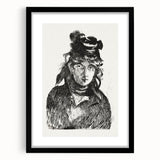 Édouard Manet Portrait Wall Art - Berthe Morisot in Monochrome