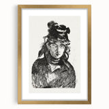 Édouard Manet Portrait Wall Art - Berthe Morisot in Monochrome