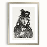Édouard Manet Portrait Wall Art - Berthe Morisot in Monochrome