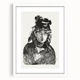 Édouard Manet Portrait Wall Art - Berthe Morisot in Monochrome
