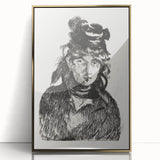 Édouard Manet Portrait Wall Art - Berthe Morisot in Monochrome