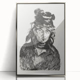 Édouard Manet Portrait Wall Art - Berthe Morisot in Monochrome