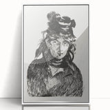 Édouard Manet Portrait Wall Art - Berthe Morisot in Monochrome