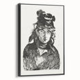 Édouard Manet Portrait Wall Art - Berthe Morisot in Monochrome