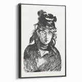Édouard Manet Portrait Wall Art - Berthe Morisot in Monochrome