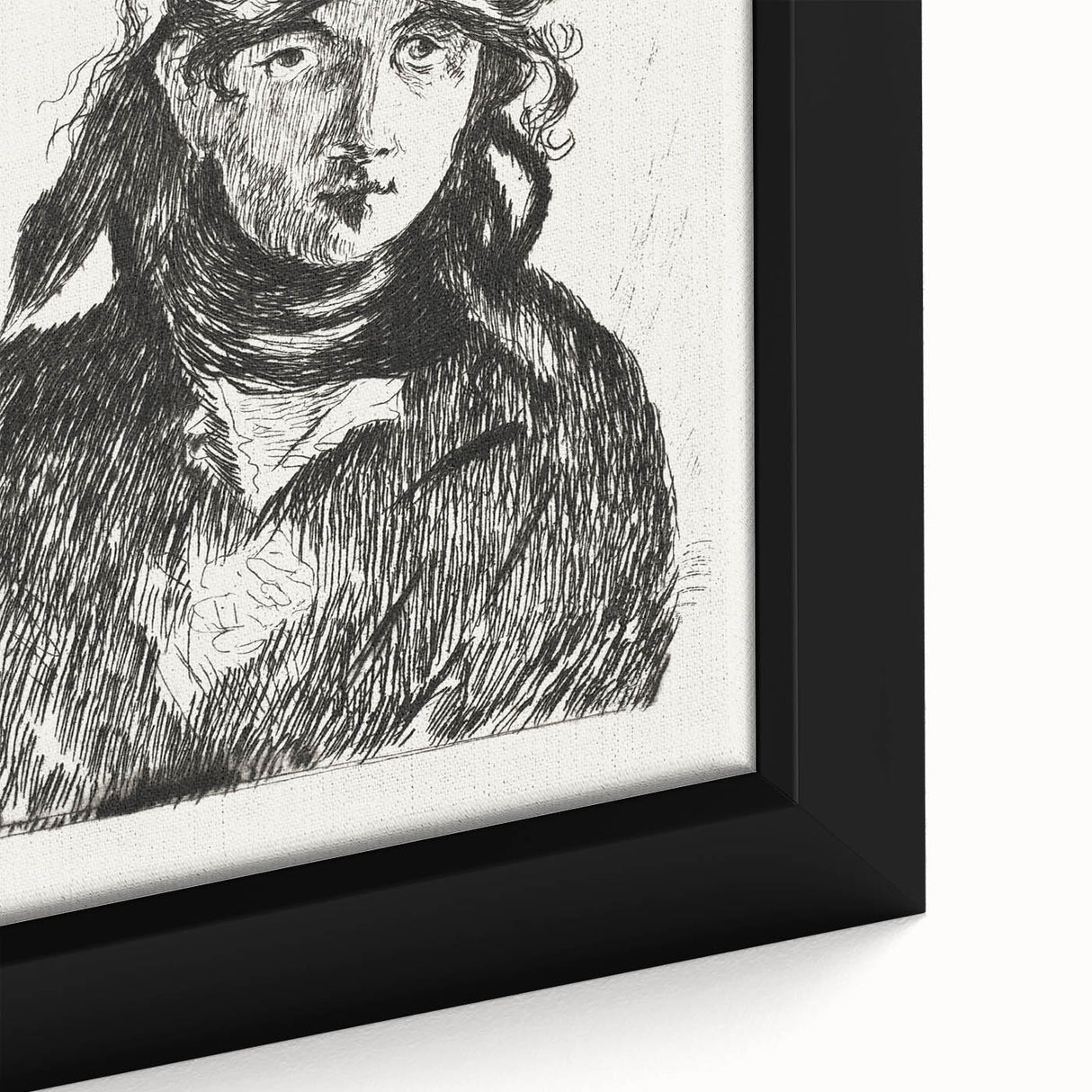 Édouard Manet Portrait Wall Art - Berthe Morisot in Monochrome