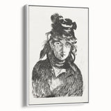 Édouard Manet Portrait Wall Art - Berthe Morisot in Monochrome