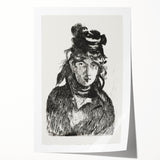 Édouard Manet Portrait Wall Art - Berthe Morisot in Monochrome