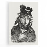 Édouard Manet Portrait Wall Art - Berthe Morisot in Monochrome