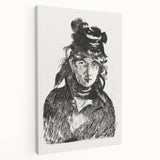 Édouard Manet Portrait Wall Art - Berthe Morisot in Monochrome