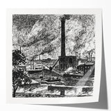 Industrial Modern Art – Striking Black and White Urban Landscape Decor