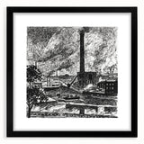 Industrial Modern Art – Striking Black and White Urban Landscape Decor