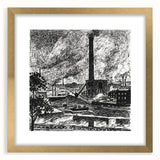 Industrial Modern Art – Striking Black and White Urban Landscape Decor