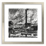 Industrial Modern Art – Striking Black and White Urban Landscape Decor