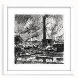 Industrial Modern Art – Striking Black and White Urban Landscape Decor