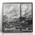 Industrial Modern Art – Striking Black and White Urban Landscape Decor