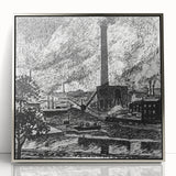 Industrial Modern Art – Striking Black and White Urban Landscape Decor