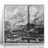 Industrial Modern Art – Striking Black and White Urban Landscape Decor