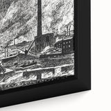 Industrial Modern Art – Striking Black and White Urban Landscape Decor