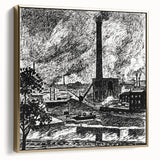 Industrial Modern Art – Striking Black and White Urban Landscape Decor