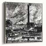 Industrial Modern Art – Striking Black and White Urban Landscape Decor