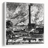 Industrial Modern Art – Striking Black and White Urban Landscape Decor