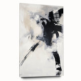 Abstract minimalist acrylic glass artwork in a side view, showcasing smooth edges and vibrant colors, ideal for modern decor or office settings.