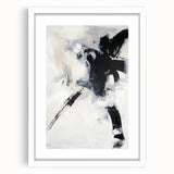 Minimalist abstract frame with a white mat showcasing a modern art piece, perfect for enhancing contemporary decor in living spaces or galleries. The design features soft color gradients and geometric shapes, creating a stylish focal point.