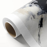 Abstract minimalist rolled canvas artwork showcasing a vibrant blend of blue, green, and yellow colors, reflecting modern artistic expression, ideal for contemporary decor.