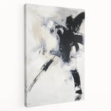 Minimalist abstract stretched canvas artwork showcasing soft pastel colors and geometric patterns, designed for modern home decor, viewed from the side.