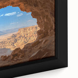 Framed canvas artwork showcasing an intricate cave landscape design with vibrant colors and detailed textures, ideal for enhancing any modern home decor.