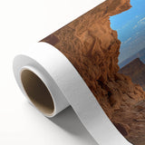 Rolled canvas showcasing a stunning cave landscape design with rich earth tones and intricate details, ideal for home decor and artistic displays. Packaged securely for delivery.