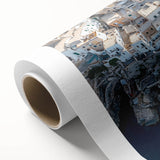 Vibrant rolled canvas artwork showcasing a dramatic cliff landscape with rich colors and intricate details, ideal for adding depth to modern home decor.