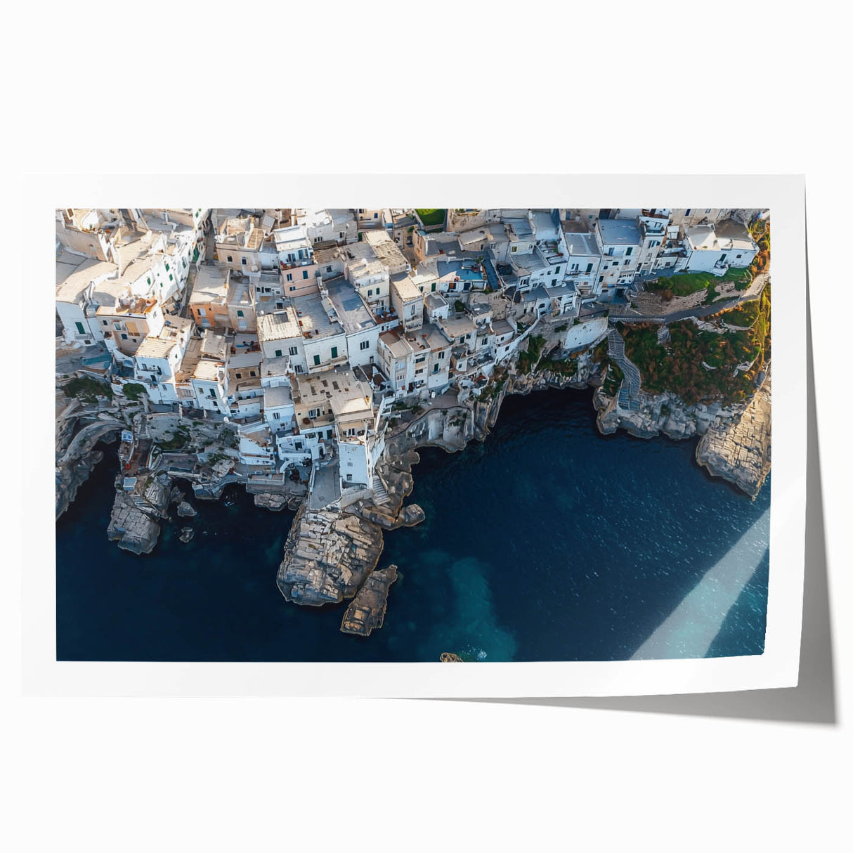 Vibrant rolled canvas print showcasing a dramatic cliff landscape in rich earthy tones, expertly packaged in a durable tube for safe shipping and display.