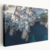 Stretched canvas artwork depicting a dramatic cliff landscape, showcasing vibrant colors and intricate details, ideal for enhancing modern home decor.