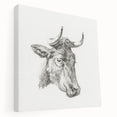 Romanticism Art Print: Head of a Cow - Timeless Sketch by Jean Bernard