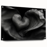 Elegant Black Heart Abstract Bedroom Wall Art – Framed & Canvas