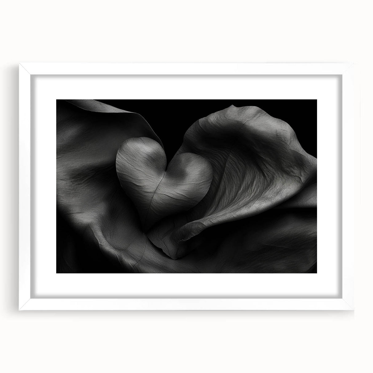 Elegant Black Heart Abstract Bedroom Wall Art – Framed & Canvas