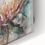 Burgundy and Gold Floral Wall Art – Elegant Canvas for Living Room