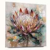 Burgundy and Gold Floral Wall Art – Elegant Canvas for Living Room
