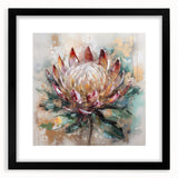 Burgundy and Gold Floral Wall Art – Elegant Canvas for Living Room