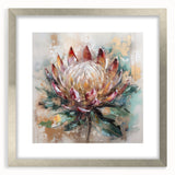 Burgundy and Gold Floral Wall Art – Elegant Canvas for Living Room