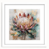 Burgundy and Gold Floral Wall Art – Elegant Canvas for Living Room