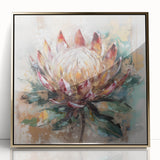 Burgundy and Gold Floral Wall Art – Elegant Canvas for Living Room