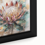 Burgundy and Gold Floral Wall Art – Elegant Canvas for Living Room