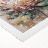 Burgundy and Gold Floral Wall Art – Elegant Canvas for Living Room